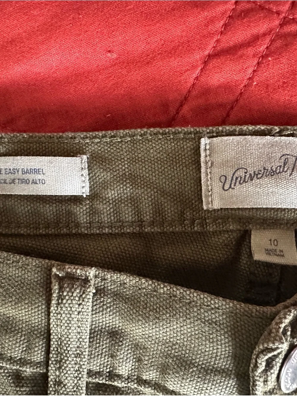 Universal Thread Olive Green Utility High-Waist Barrel Pants - Picture 11 of 12